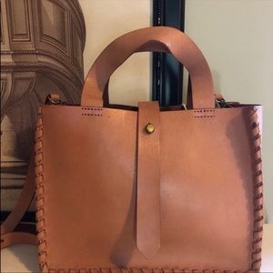 Madewell leather satchel tote